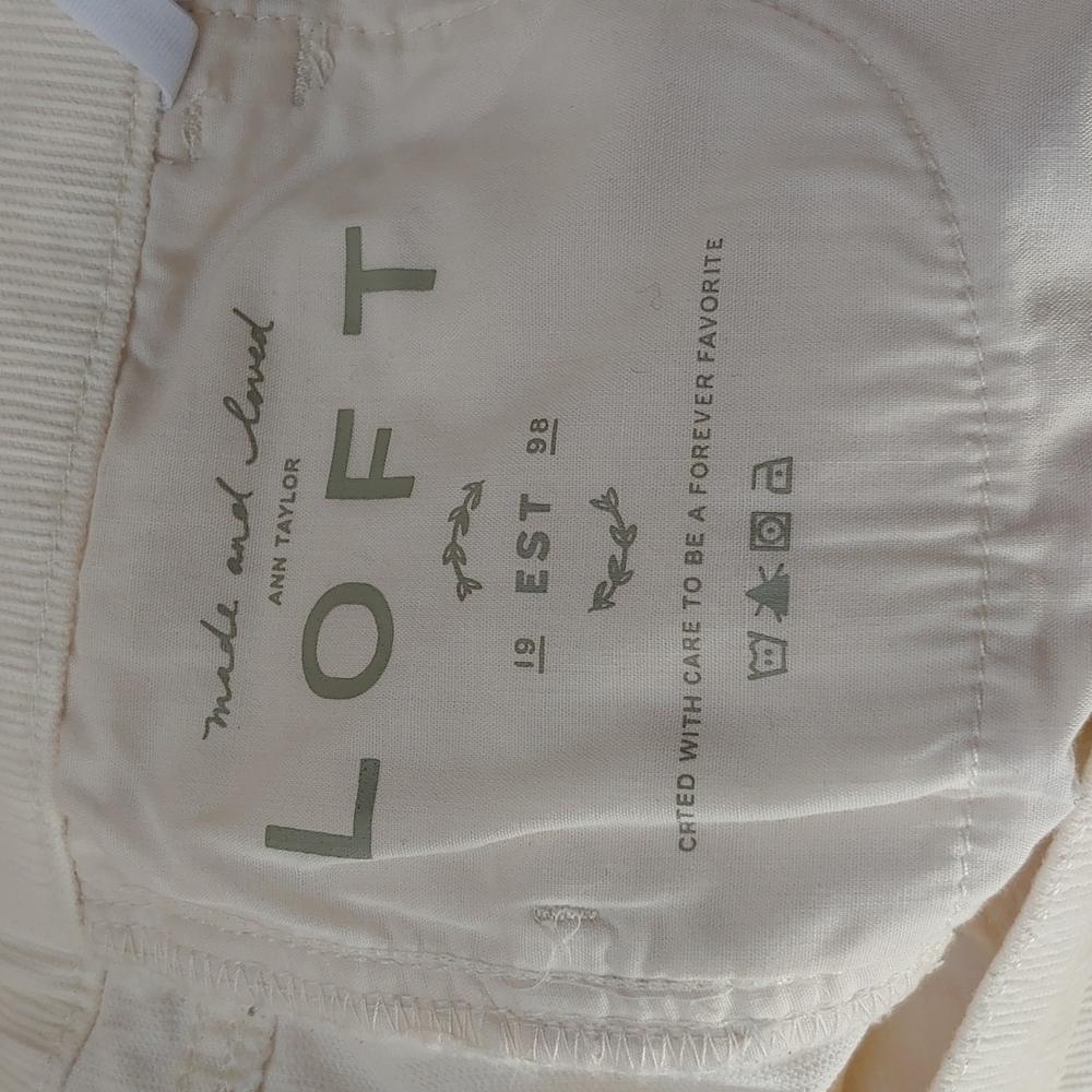 Loft Modern Skinny white corduroy pants size 26, size 2 - Picture 7 of 9